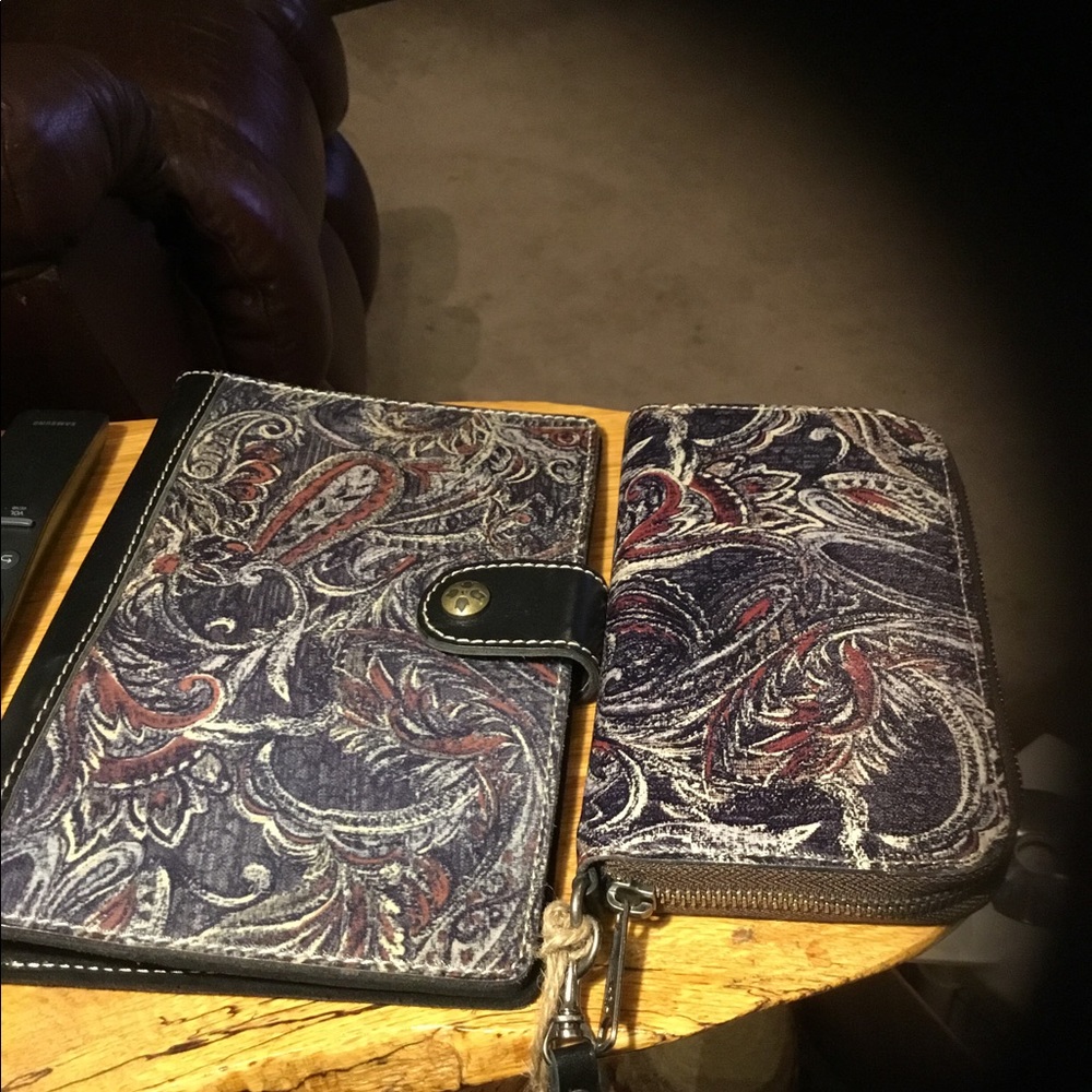 Leather calendar case and matching wallet